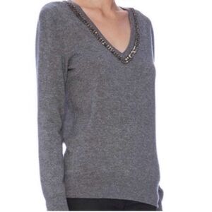 Equipment - Cecile Embellished Wool Sweater - Grey - Size Small - NET-A-PORTER